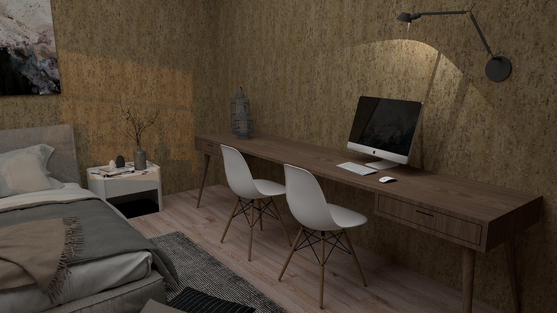 white mac computer on wooden table